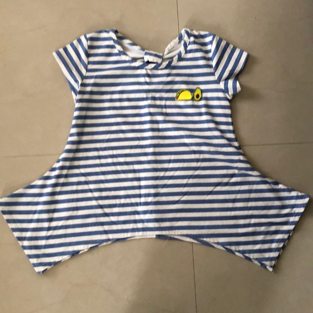 White and blue t-shirt